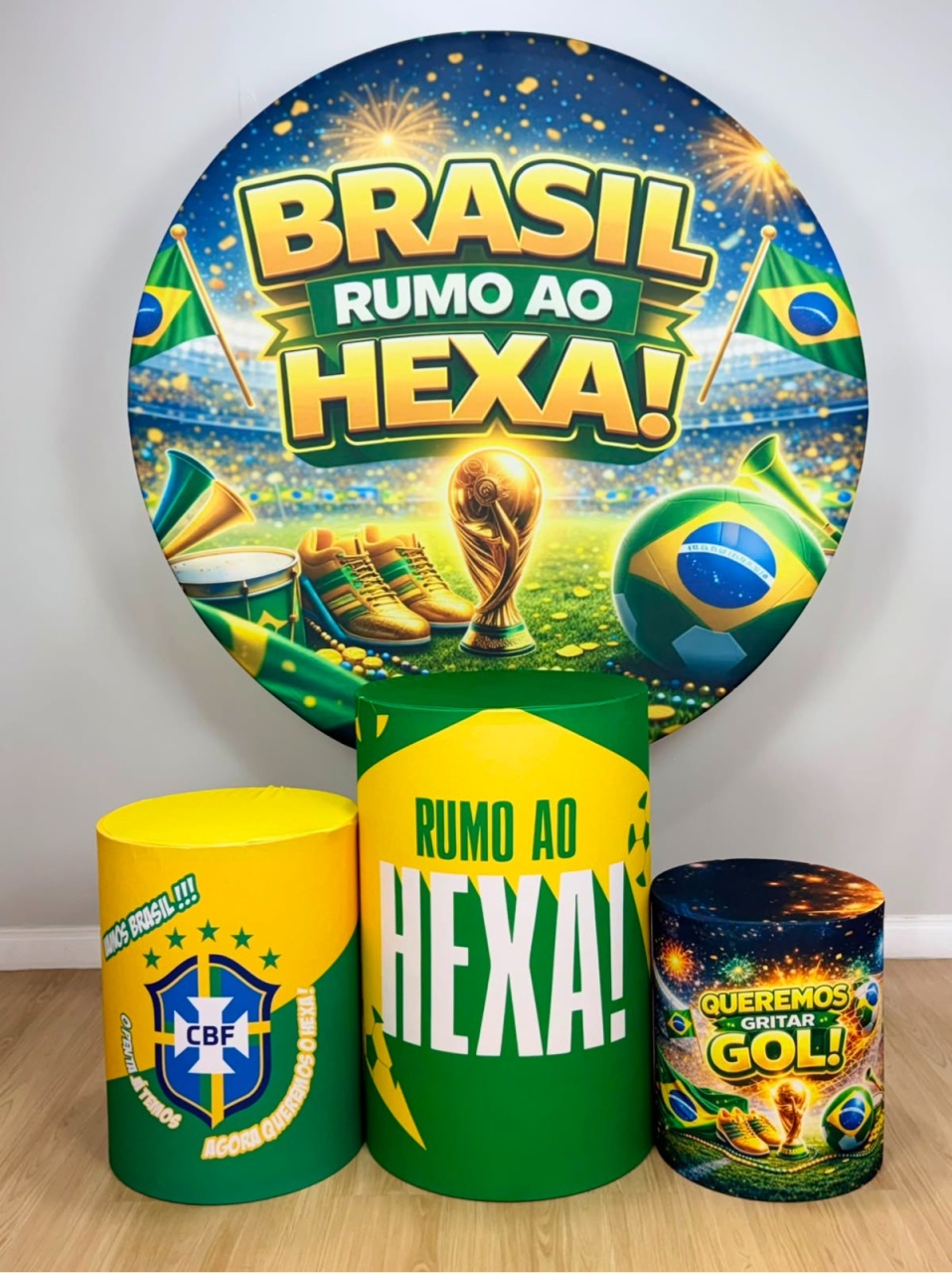Kit Sublimado Capa Painel Redondo E Capas de Cilindros Brasil 04 - Selminha Lokfest