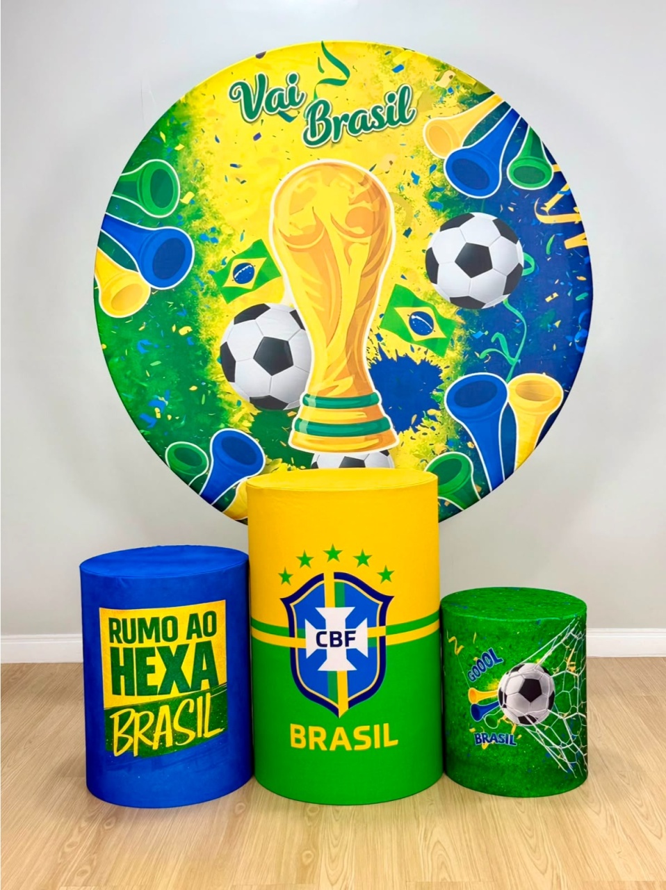 Kit Sublimado Capa Painel Redondo E Capas de Cilindros Brasil 05 - Selminha Lokfest