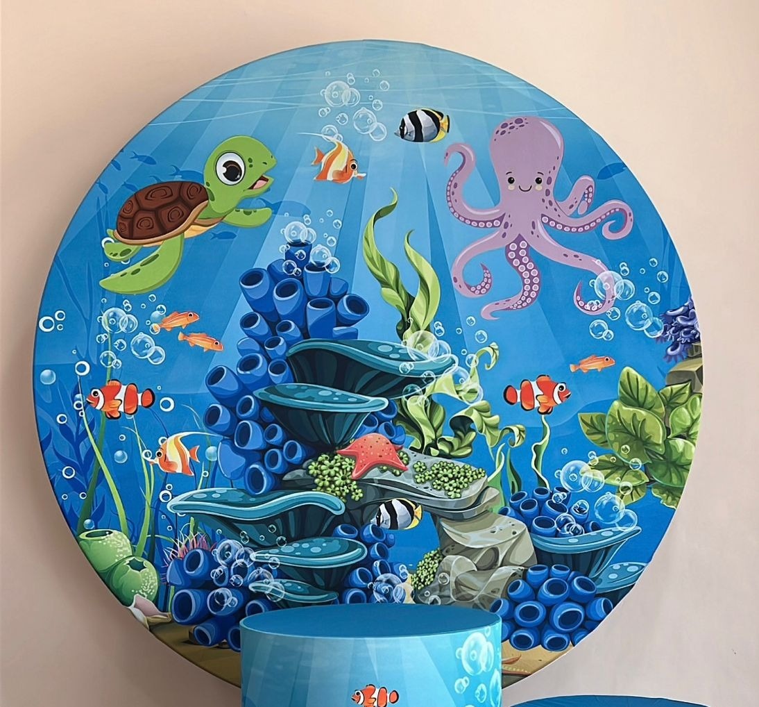 Capa Sublimada Painel Fundo Do Mar (1,50M) - Selminha Lokfest