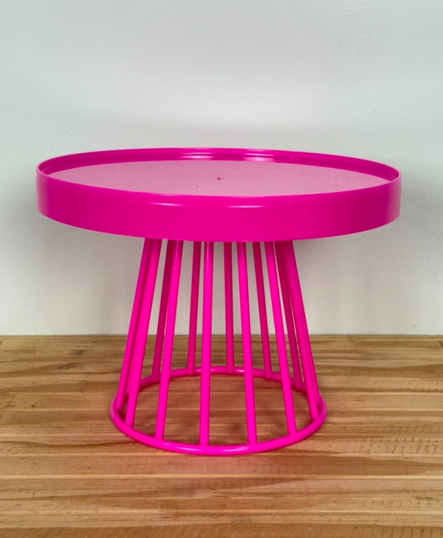 Bandeja Roma Redonda Plástica Pink (17X23) - Selminha Lokfest