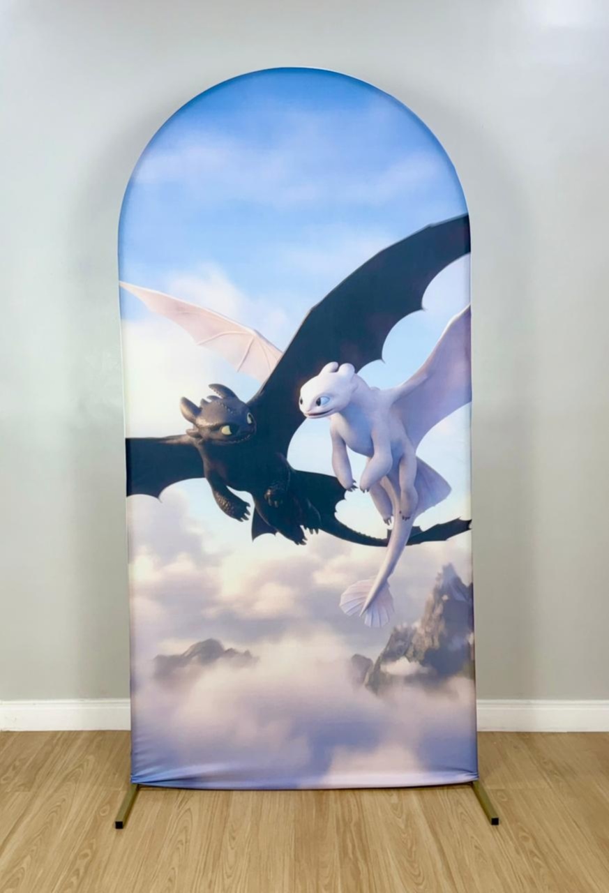 Painel Sublimado Romano Como Treinar Seu Dragão (2X1) - Selminha Lokfest