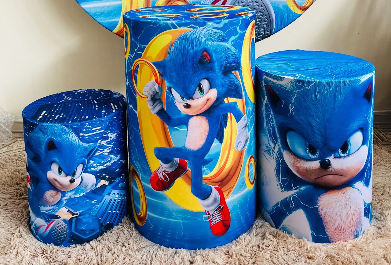 Trio Capas de Cilindros Sublimadas Sonic Azul - Selminha Lokfest
