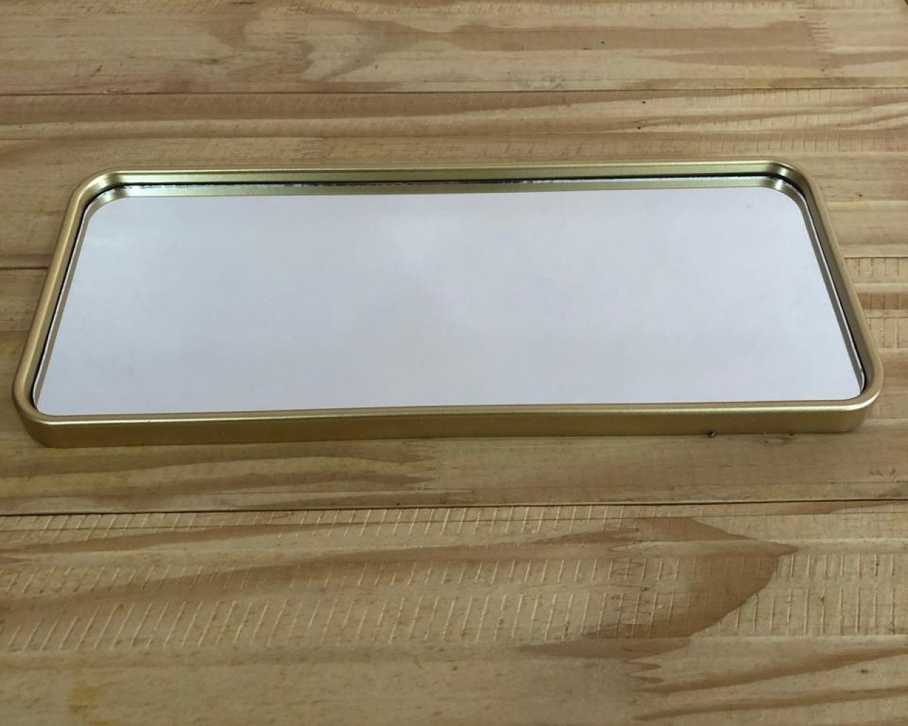 Bandeja Retangular Espelhada Dourada (30Cm) - Selminha Lokfest