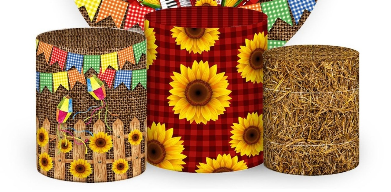 Trio Capas de Cilindros Sublimadas Festa Junina Kit 04 - Selminha Lokfest