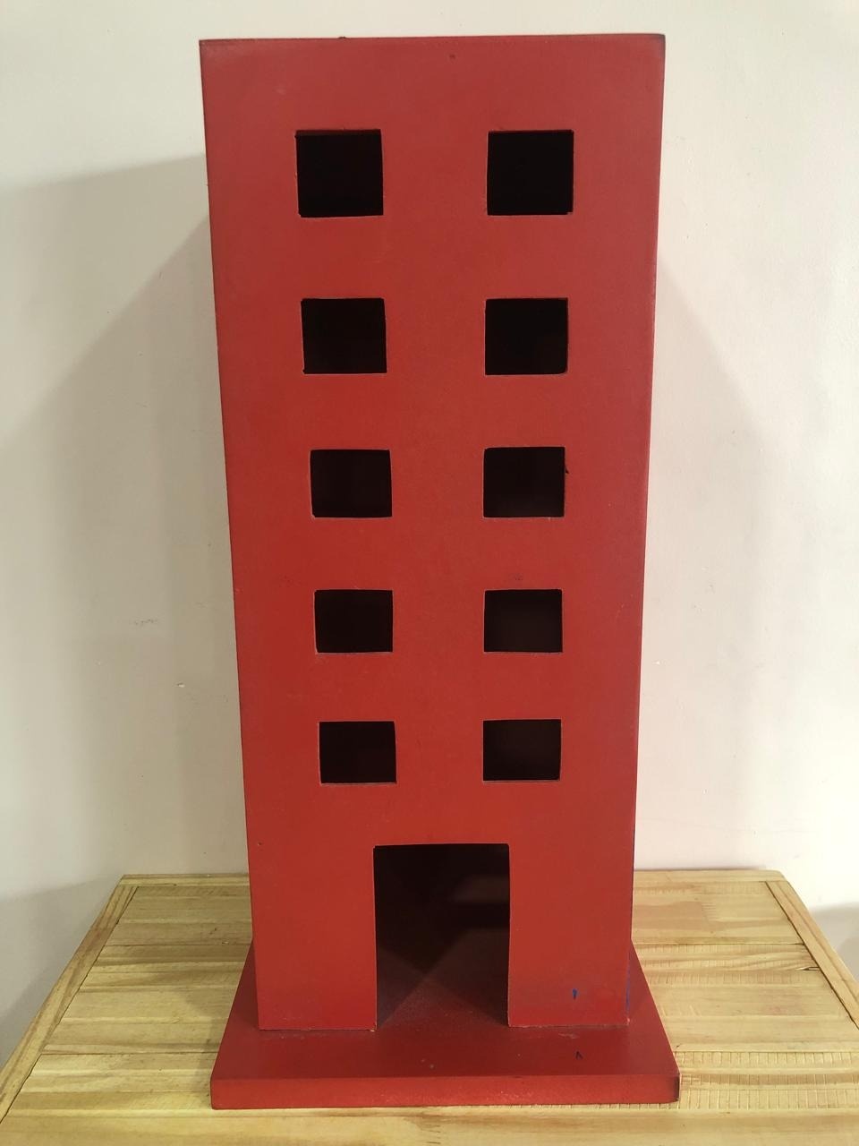 Prédio Em Mdf Vermelho  - Selminha Lokfest