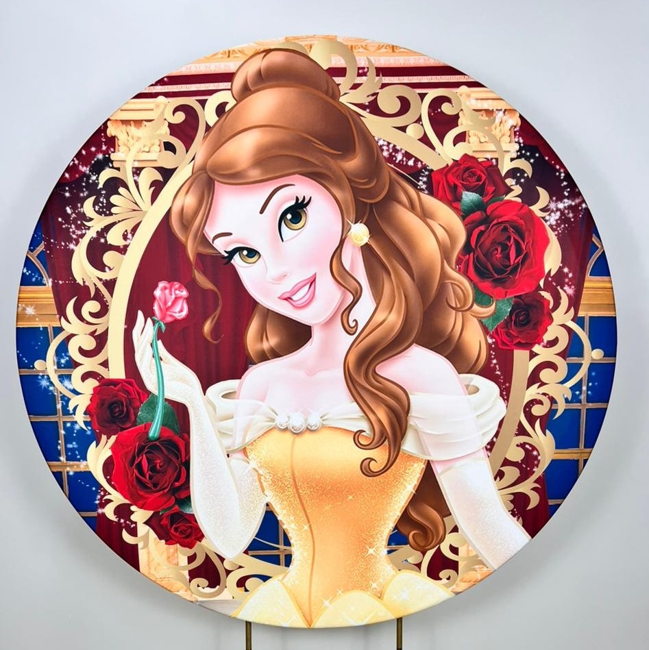 Capa Sublimada Painel Princesa Bela (1,50M) - Selminha Lokfest