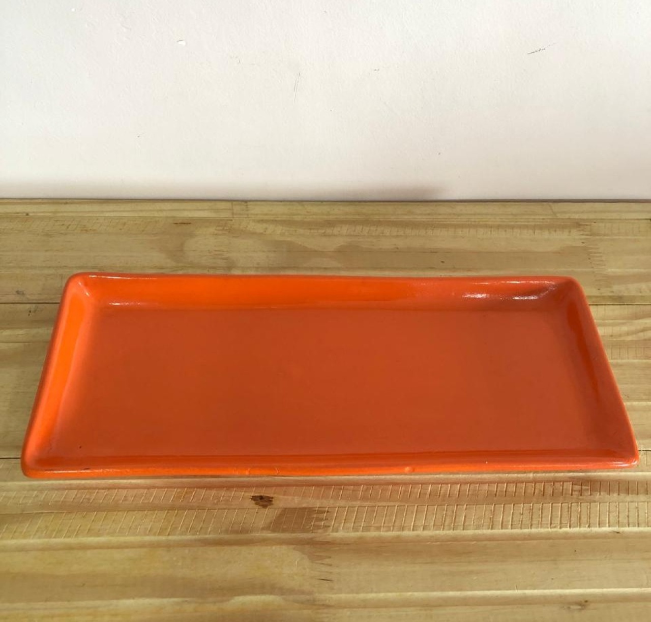Bandeja Retangular de Cerâmica Laranja (31Cm) - Selminha Lokfest