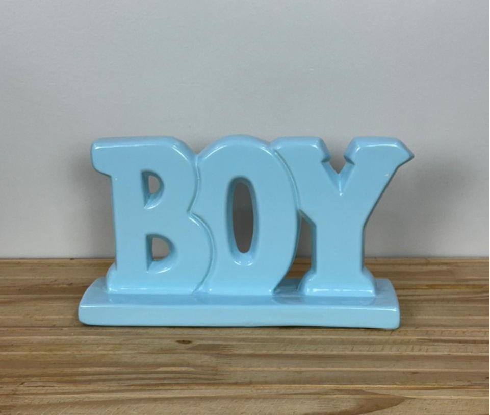 Palavra Boy Azul Candy Cerâmica  - Selminha Lokfest