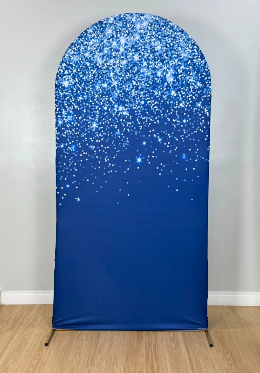 Painel Sublimado Romano Azul C/ Glitter (2X1) - Selminha Lokfest