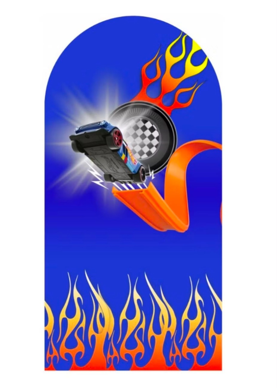 Painel Romano Sublimado Hotwheels (Tam 2X1) - Selminha Lokfest