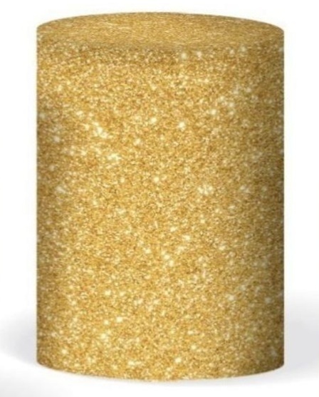 Capa Cilindro Grande Sublimada Glitter Dourado - Selminha Lokfest