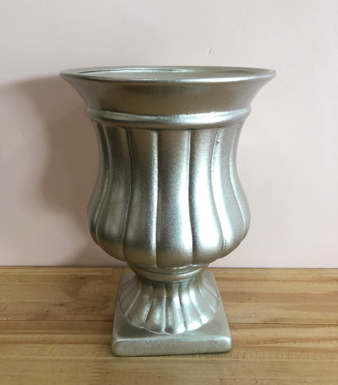 Vaso Roma Cerâmica Prata (23Cm) - Selminha Lokfest