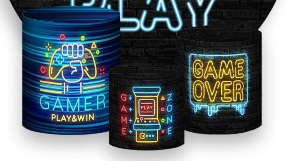 Trio Capas de Cilindros Sublimadas Video Game - Selminha Lokfest