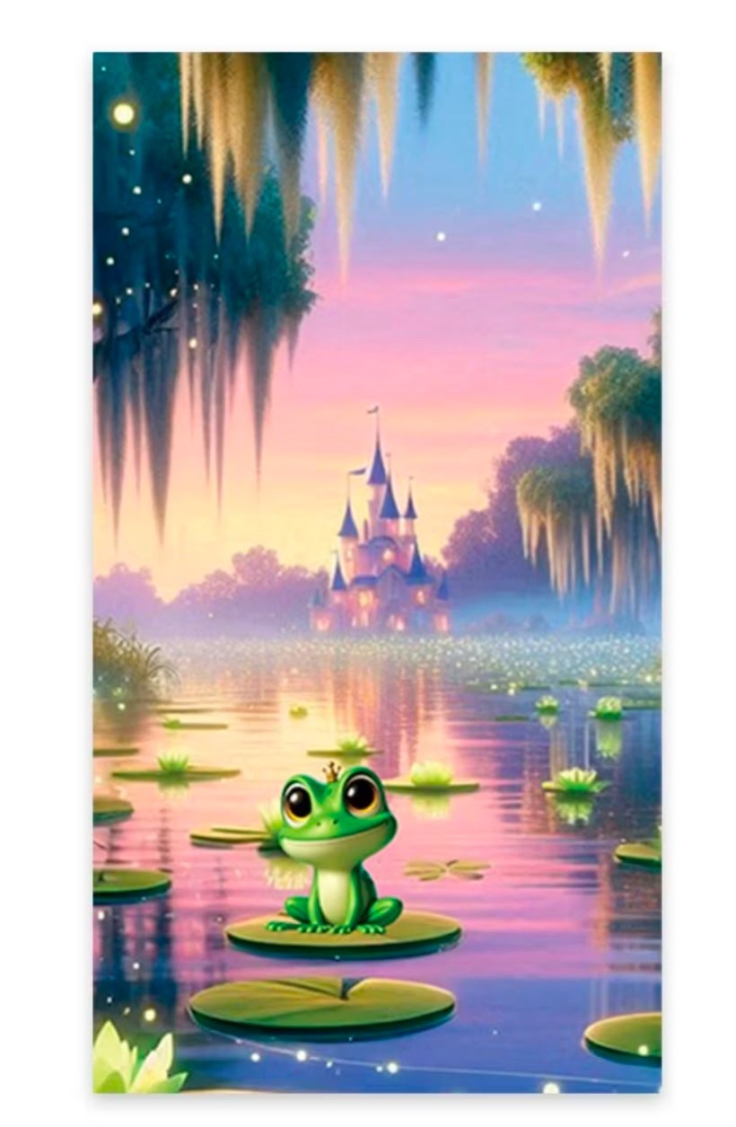 Painel Sublimado Retangular Princesa Tiana E O Sapo Cute (2X1) - Selminha Lokfest