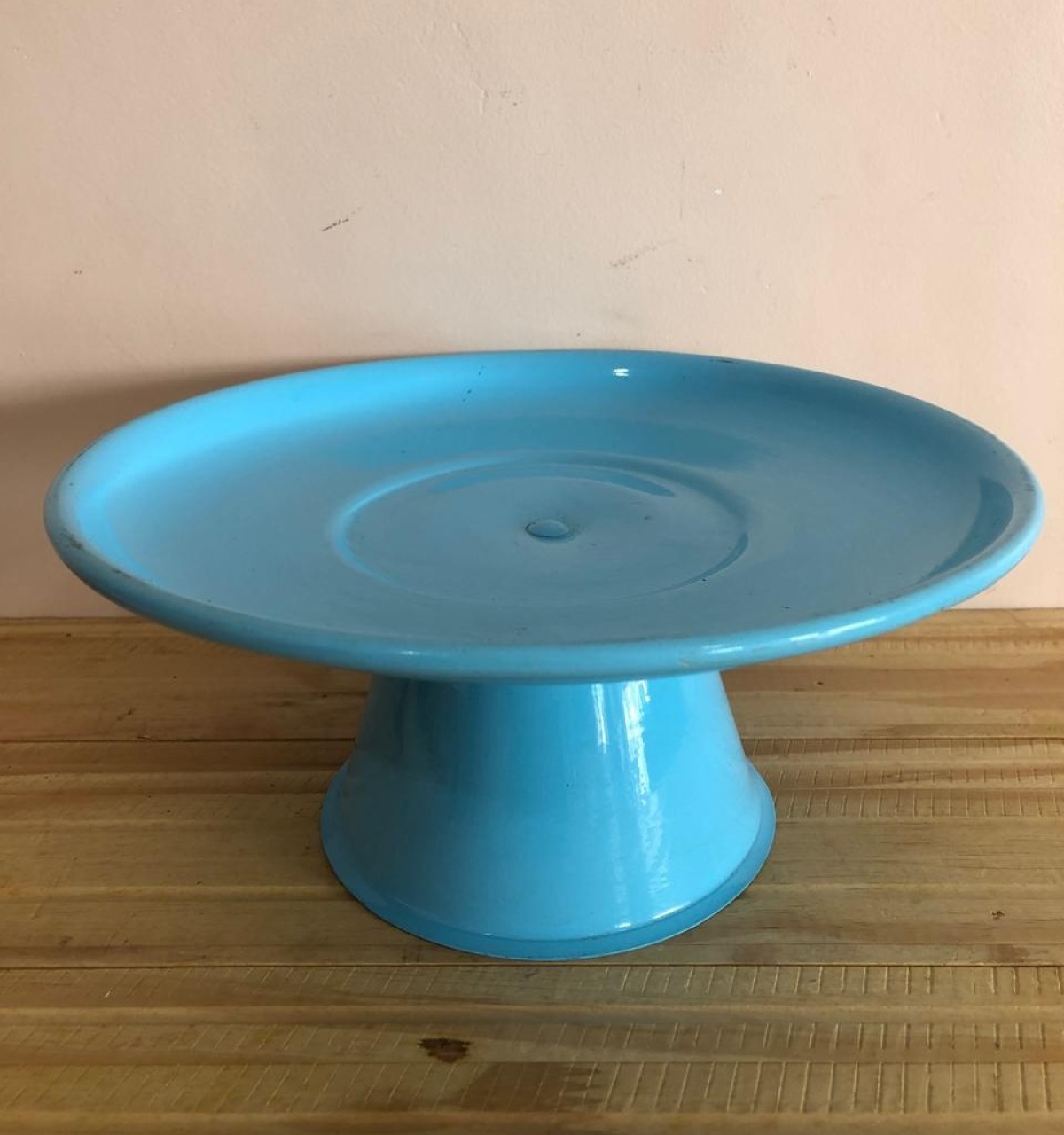 Bandeja Redonda de Alumínio Azul Bebê M (25X11) - Selminha Lokfest