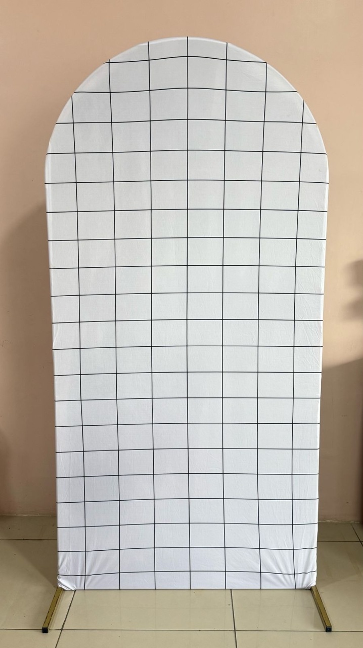 Painel Sublimado Lateral Quadriculado Preto E Branco (Tam 2X1) - Selminha Lokfest