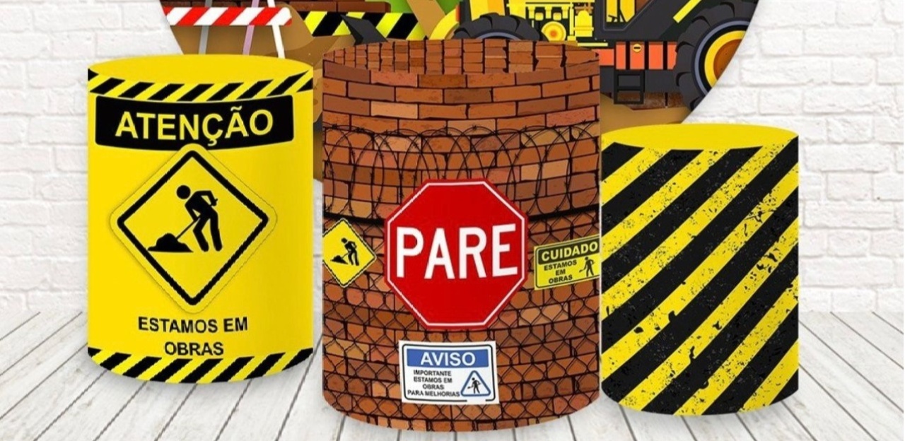 Trio Capas de Cilindros Sublimadas Construção - Selminha Lokfest