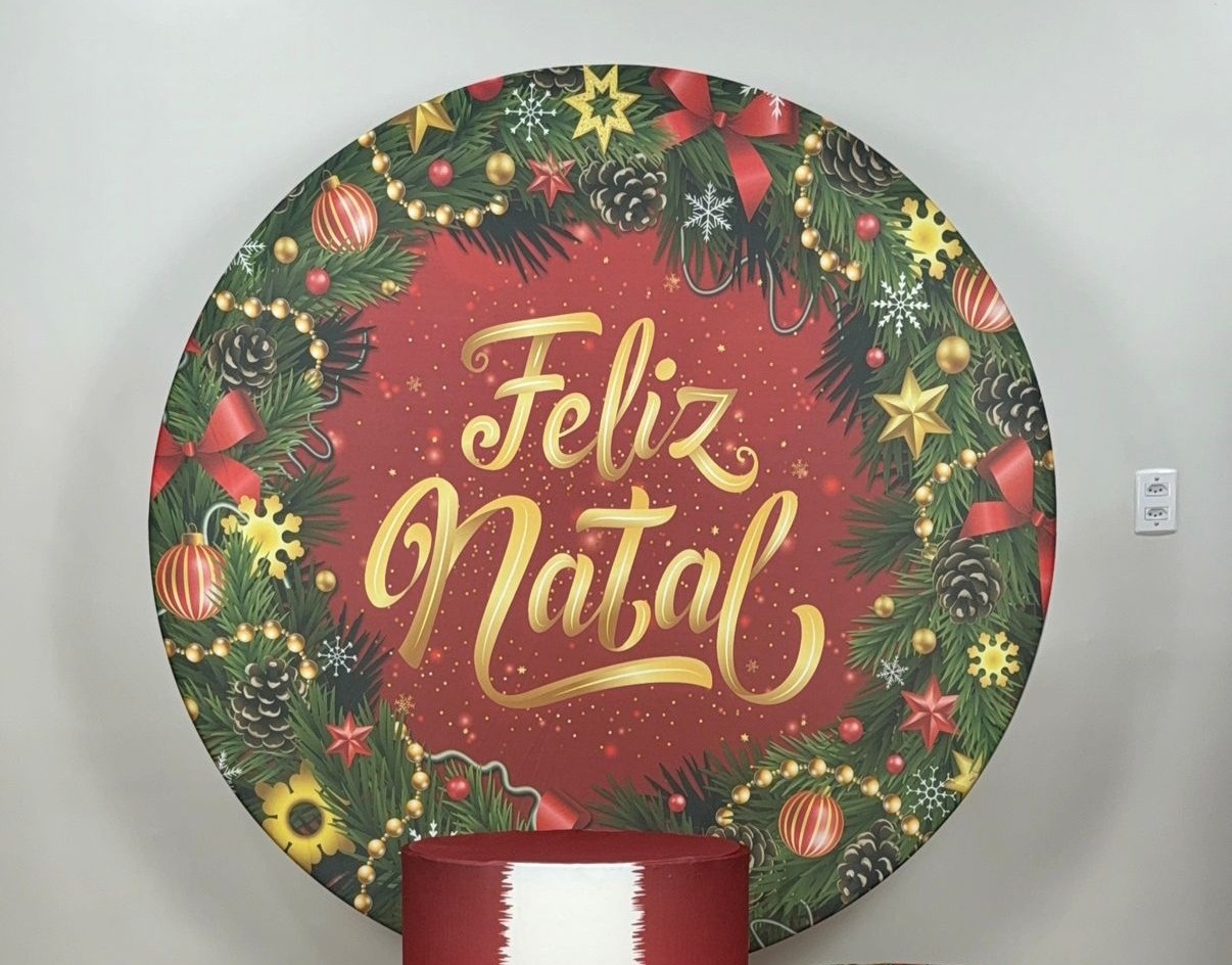 Capa Sublimada Painel Redondo Natal 01 (1,50M) - Selminha Lokfest