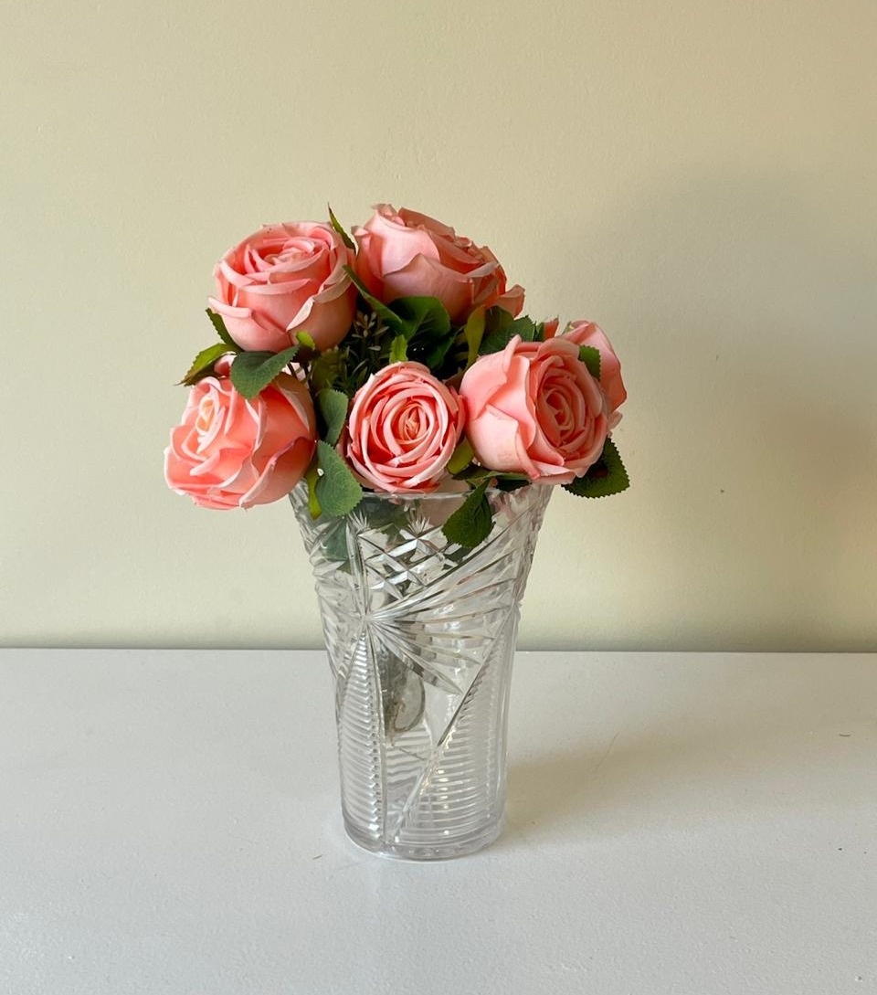 Vaso G Transparente C/ Flores - Andréa Marques Pegue e Monte