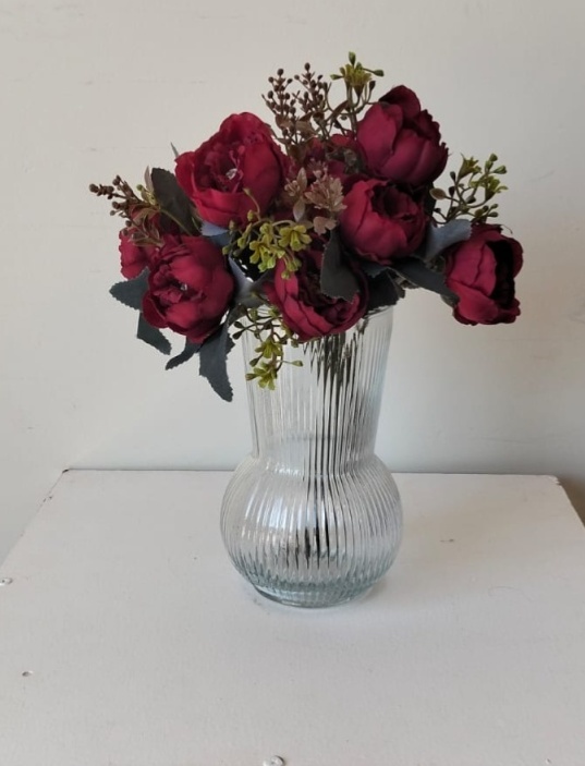 Vaso Vidro G Com Flores Vermelho - Andréa Marques Pegue e Montehttps://loquefacil.com/orders/panel
