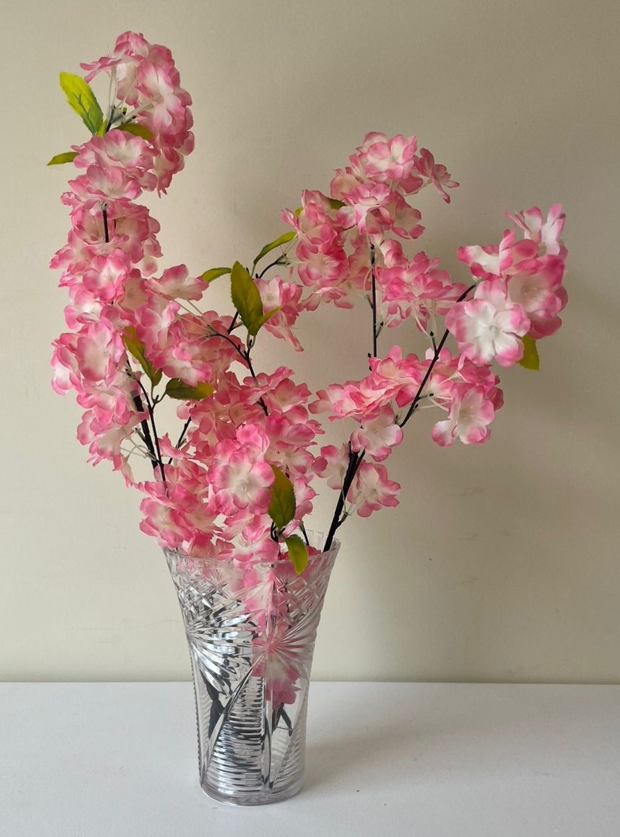 Vaso G Transp Com Flores - Andréa Marques Pegue e Monte