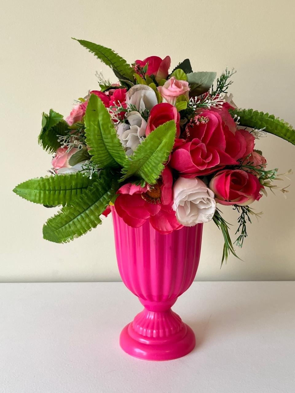 Vaso G Rosa Pink C/ Flores - Andréa Marques Pegue e Monte