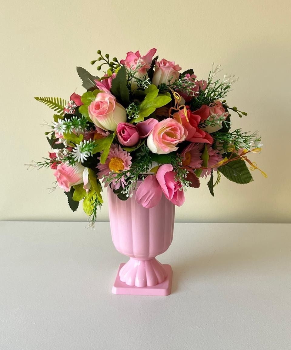 Vaso G Rosa Bebe C/ Flores - Andréa Marques Pegue e Monte