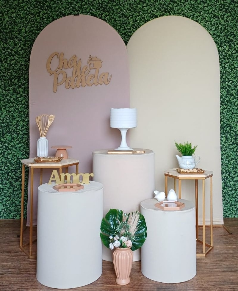 Kit 4 Cha de Panela Beje E Nude - TUDO É FESTA PEGUE E MONTE