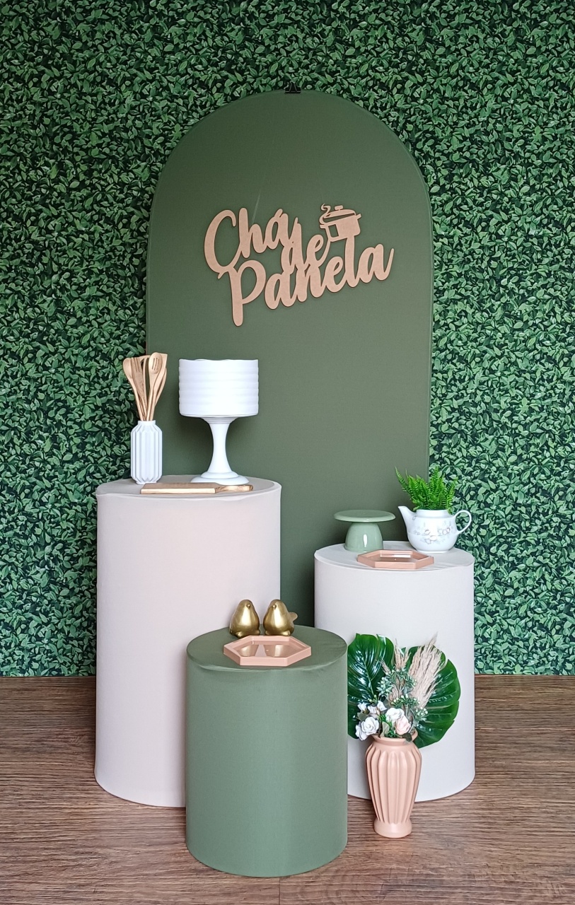 Kit 1 Cha de Panela Verde Oliva - TUDO É FESTA PEGUE E MONTE