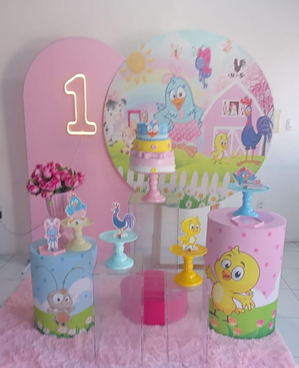Galinha Pintadinha Rosa 1 - Cia da Festa