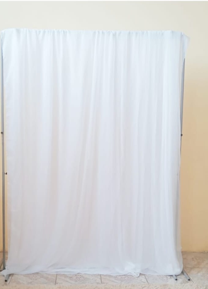 Painel Branco Com Voal 2.5X2 - Cia da Festa