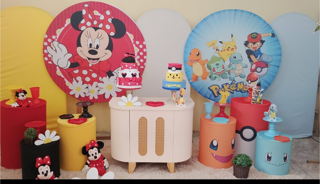 Mine Vermelha E Pokemon - Cia da Festa
