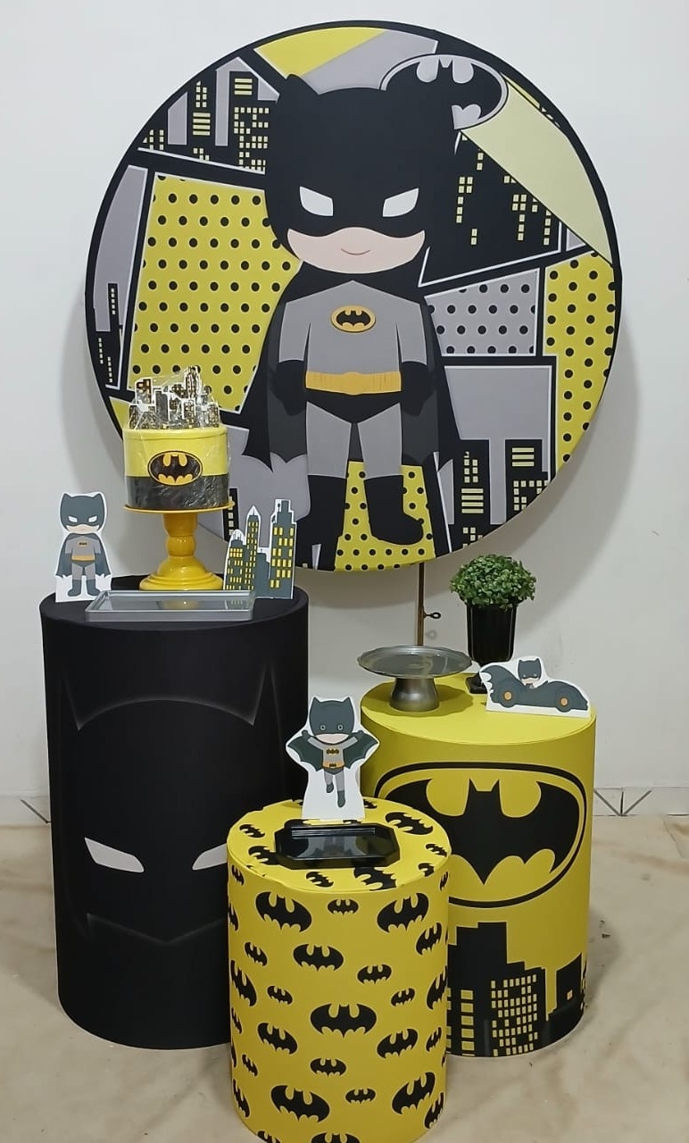 Batman Cute Prata - Up festas pague e monte 