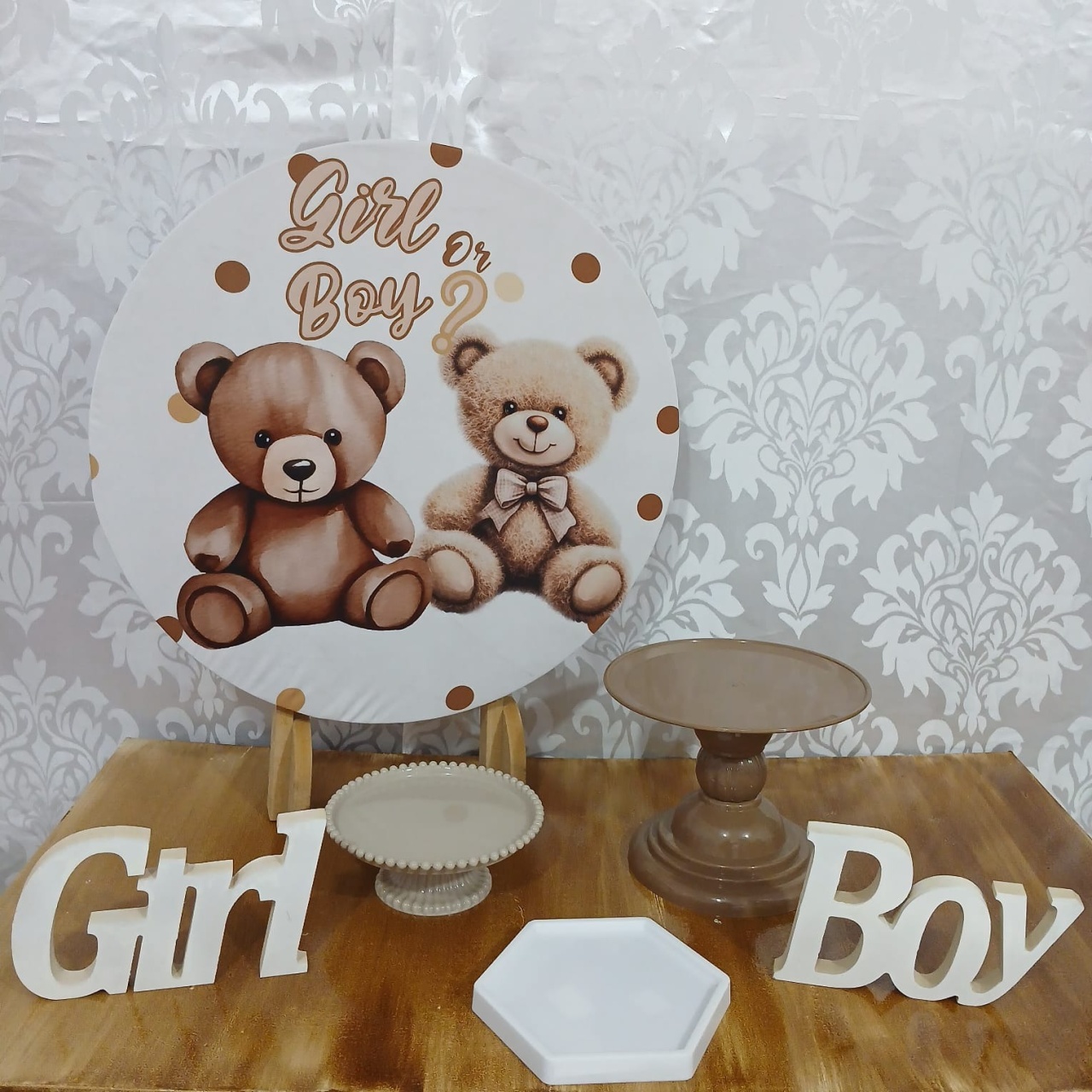 Ursinho Bege Revelação Mini Kit  - Up festas pague e monte 