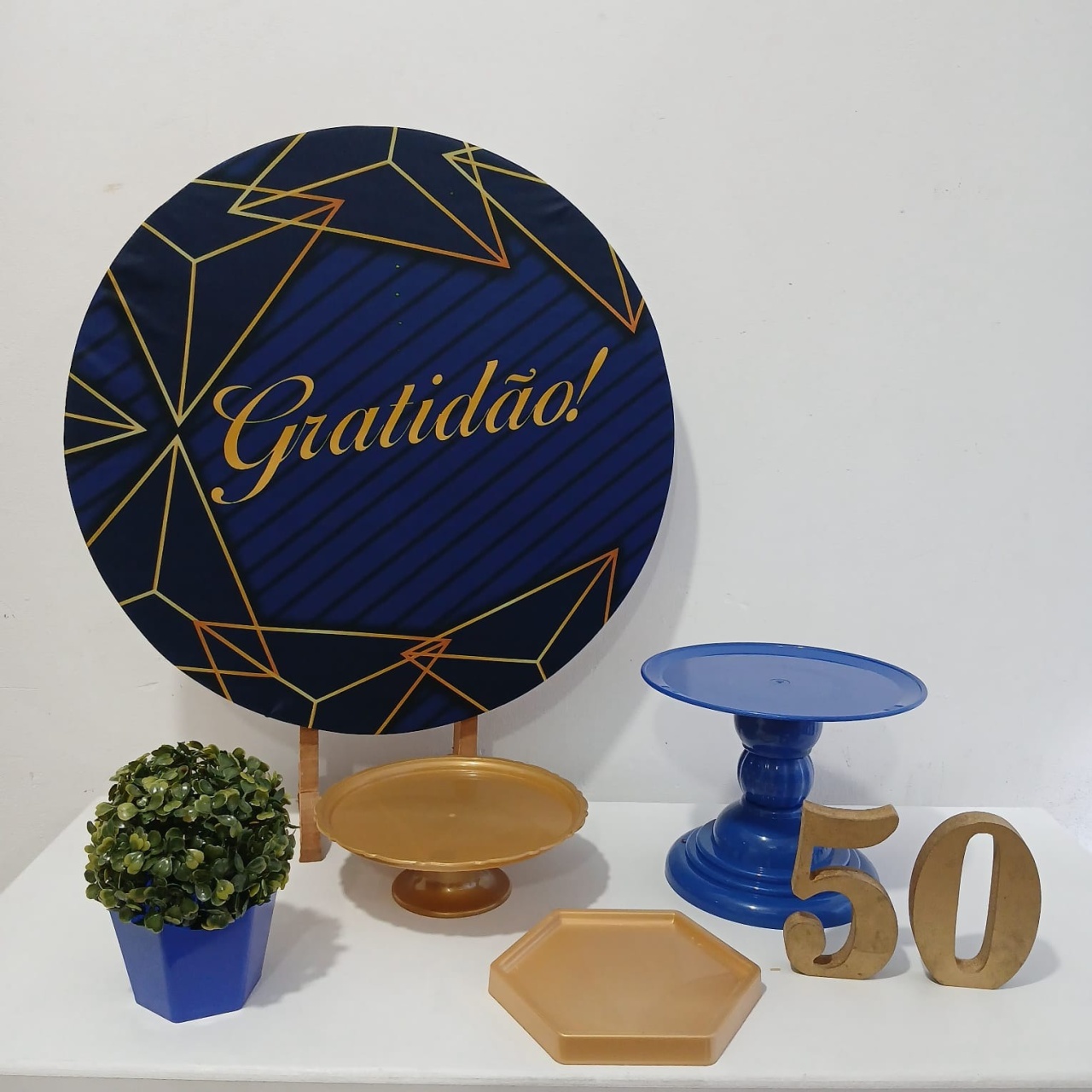 Gratidão Azul Mini Kit  - Up festas pague e monte 