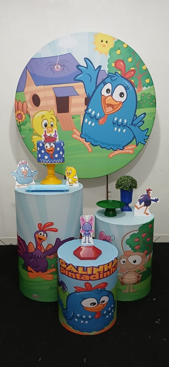 Galinha Pintadinha 2Prata  - Up festas pague e monte 