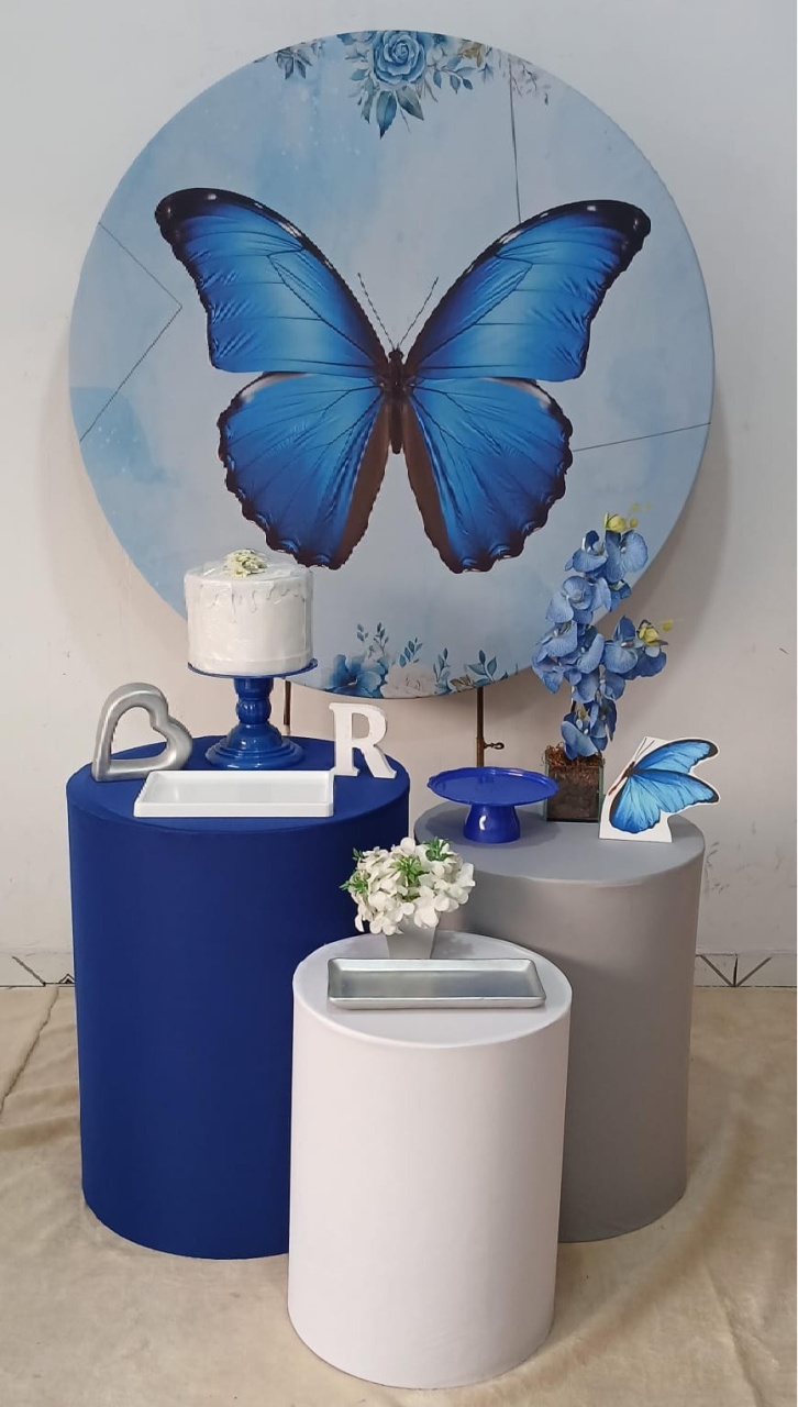 Borboleta Azul Prata - Up festas pague e monte 