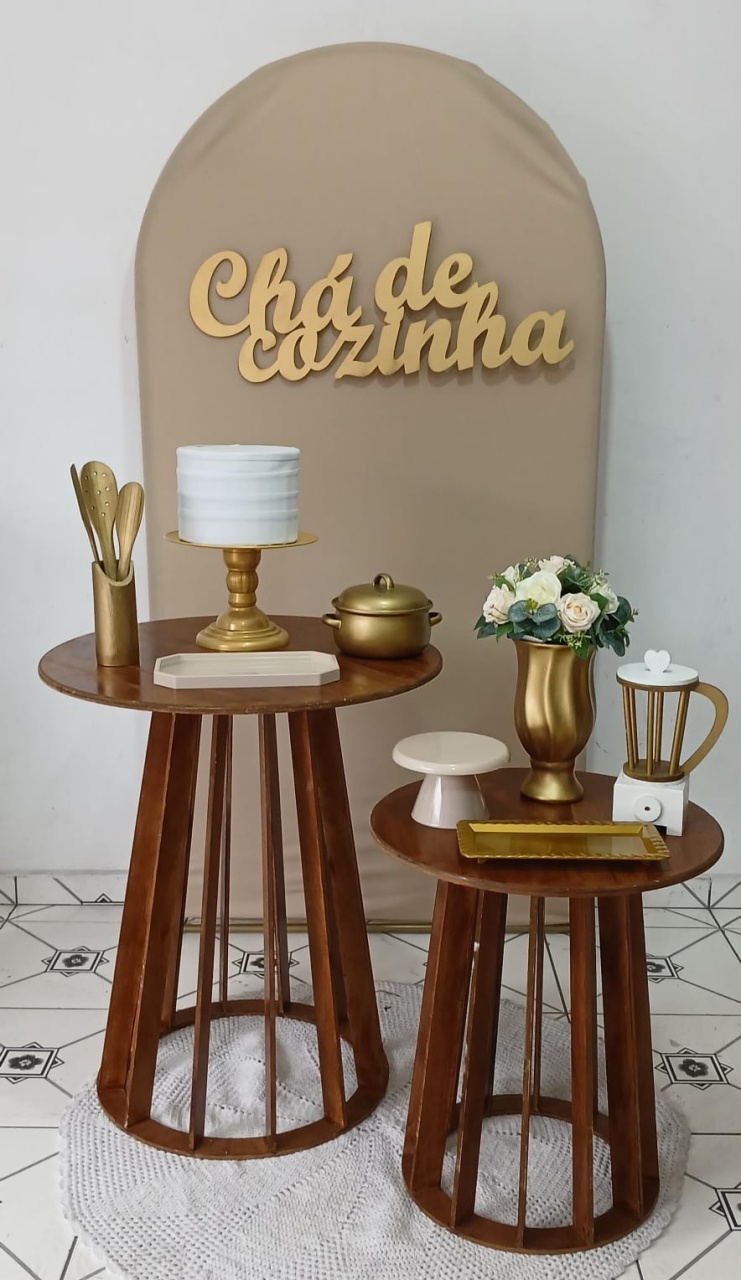 Chá de Cozinha Cone Ripada Bege  - Up festas pague e monte 