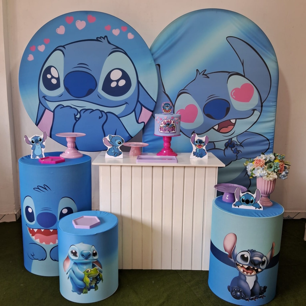 Stitch Ouro  - Up festas pague e monte 