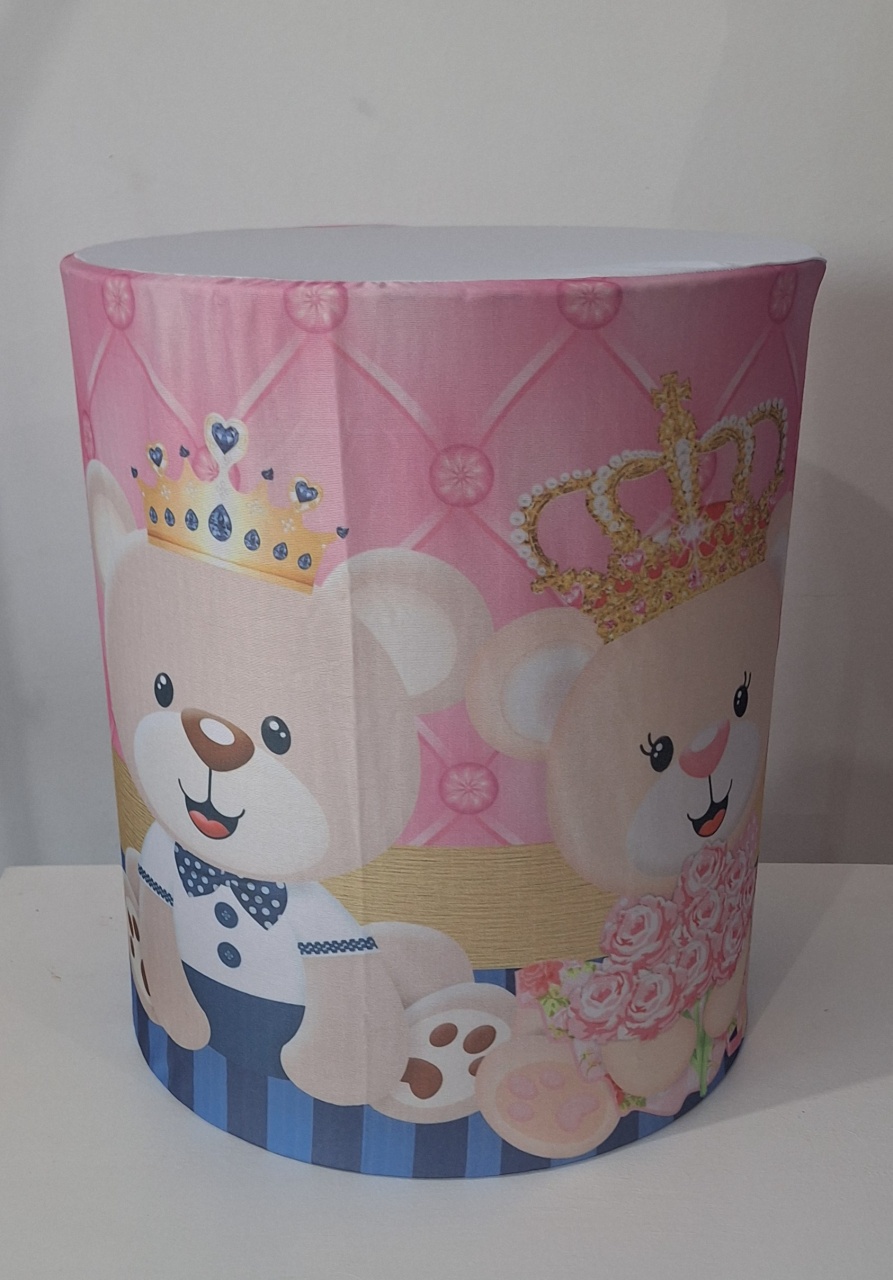 Capa Realeza Ursinho Azul Marinho / Rosa - SonikaDecoracaohttps://wa.me/message/Q2BS5PB4ZSIYH1