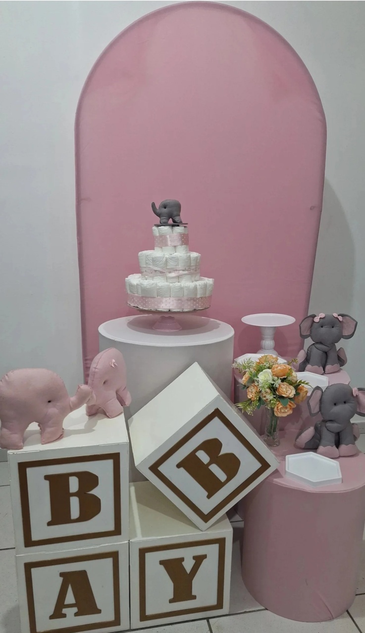 Kit 1/Cha Elefante Rosa - SonikaDecoracaohttps://wa.me/message/Q2BS5PB4ZSIYH1