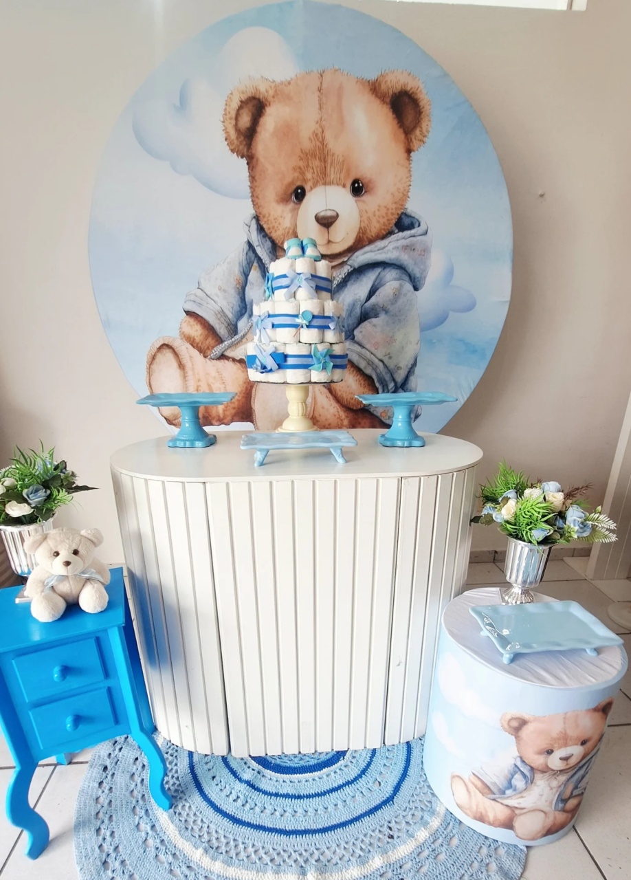 Kit Cha Ursinho Casaco Azul - SonikaDecoracaohttps://wa.me/message/Q2BS5PB4ZSIYH1