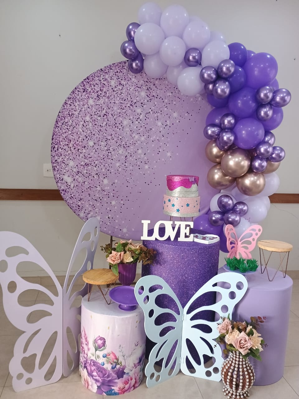 Kit Lilás Glitter Borboleta - SonikaDecoracaohttps://wa.me/message/Q2BS5PB4ZSIYH1