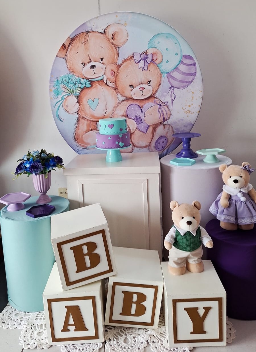 Cha Revelacao Verde /Lilas - SonikaDecoracaohttps://wa.me/message/Q2BS5PB4ZSIYH1