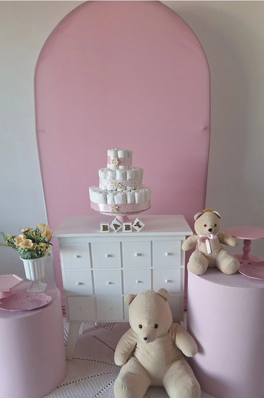 Kit Cha de Fralda Rosa - SonikaDecoracaohttps://wa.me/message/Q2BS5PB4ZSIYH1