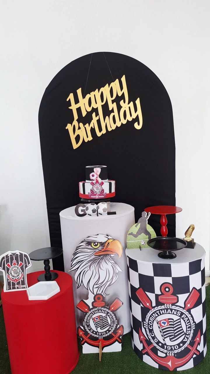 Kit  Corinthians /Heppy Birtdhay - SonikaDecoracaohttps://wa.me/message/Q2BS5PB4ZSIYH1