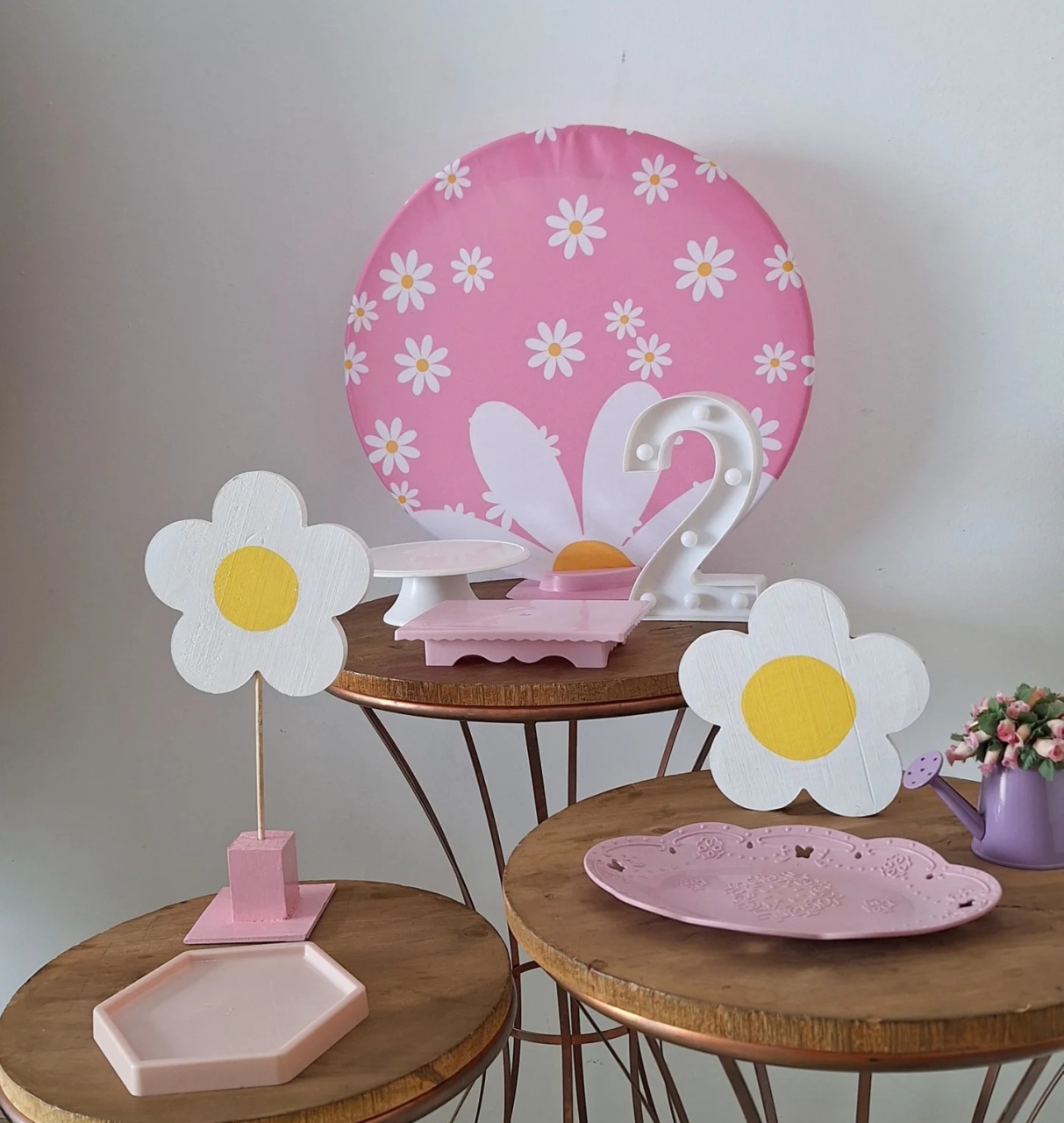 Kit Mini Margarida Rosa - SonikaDecoracaohttps://wa.me/message/Q2BS5PB4ZSIYH1
