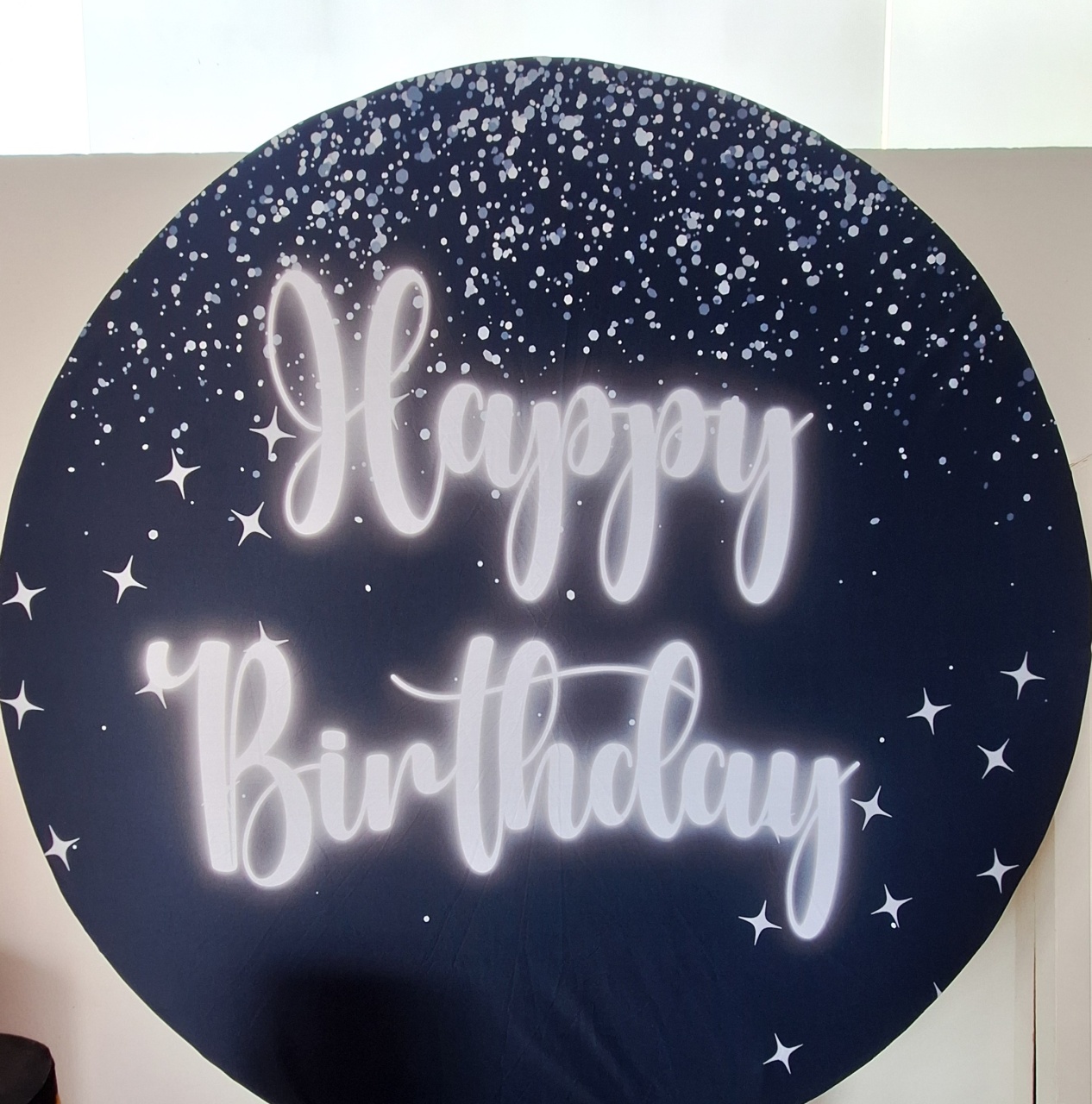 Painel Redondo Heppy Birthday1,50 - SonikaDecoracaohttps://wa.me/message/Q2BS5PB4ZSIYH1