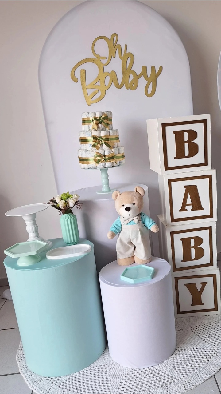 Kit Cha Baby Ursinho Verde - SonikaDecoracaohttps://wa.me/message/Q2BS5PB4ZSIYH1
