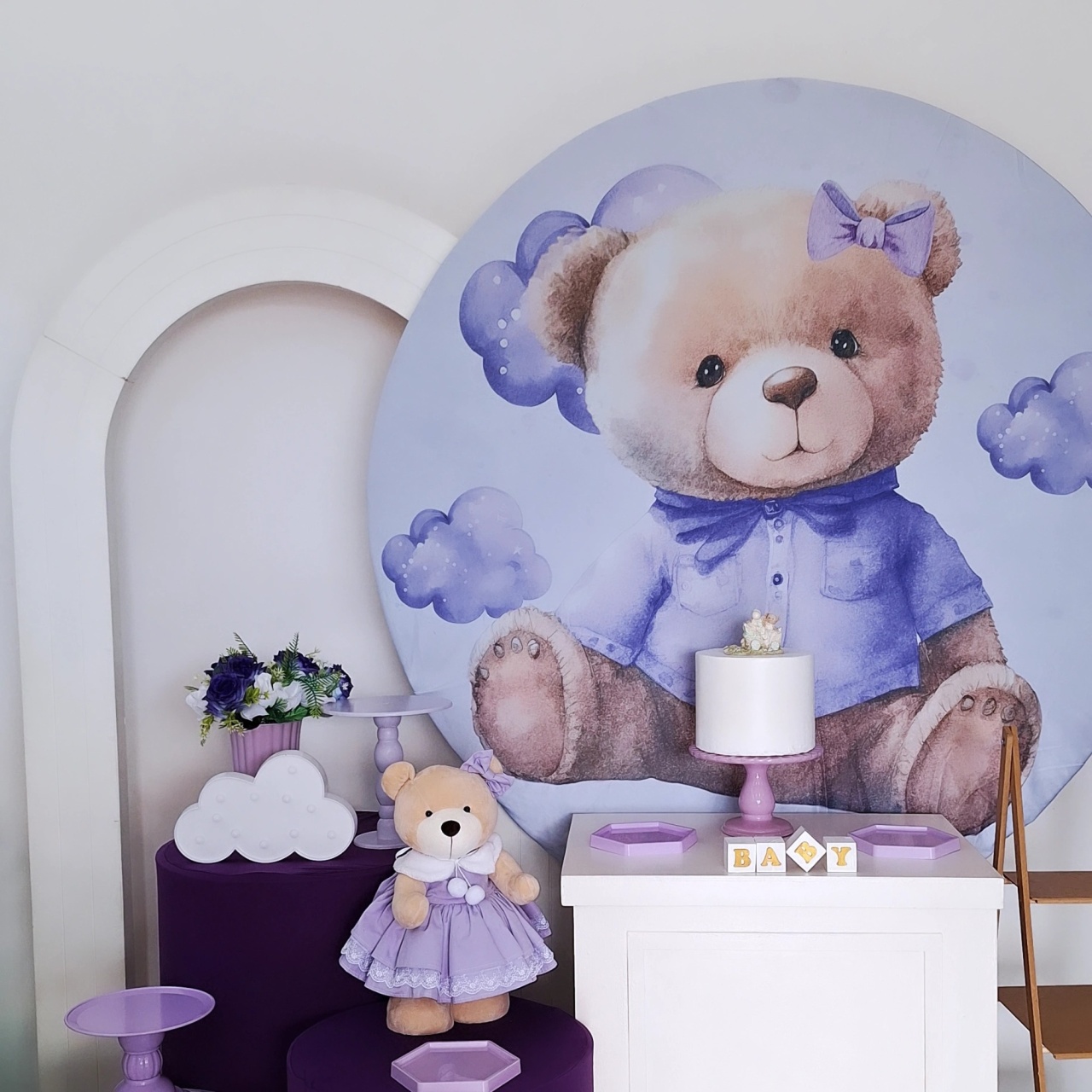 Kit Ursinha  Roxo / Portal - SonikaDecoracaohttps://wa.me/message/Q2BS5PB4ZSIYH1